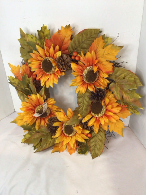 Brown/Yellow Sunflower Wreath