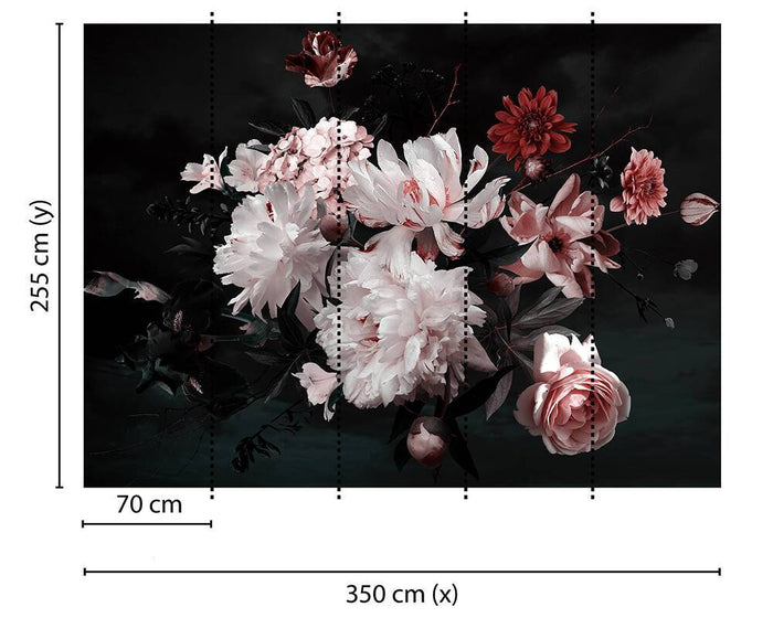 Bunch of Flowers Mural - Custom Sized Wallpaper Mural (per m2)