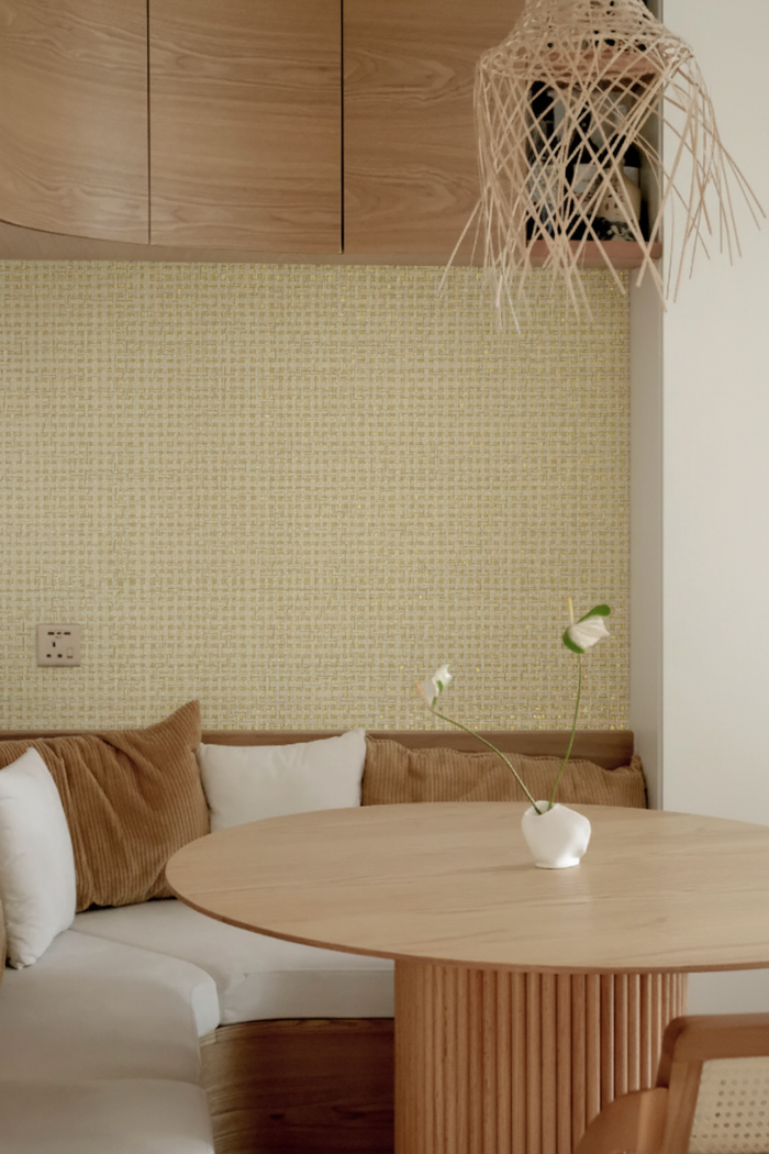 GLW612-30 Dusty on Gold Grasscloth Dining Nook