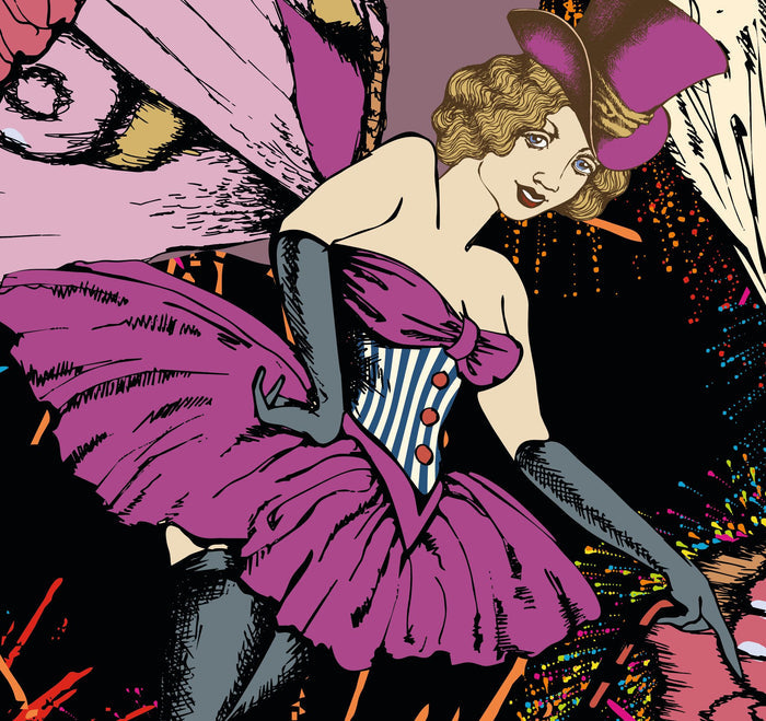 Burlesque Baby - Custom Sized Wallpaper Mural (per m2)