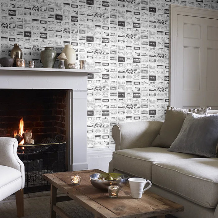 C60 Tape Cassette Wallpaper - White