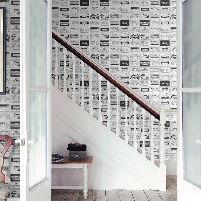 C60 Tape Cassette Wallpaper - White