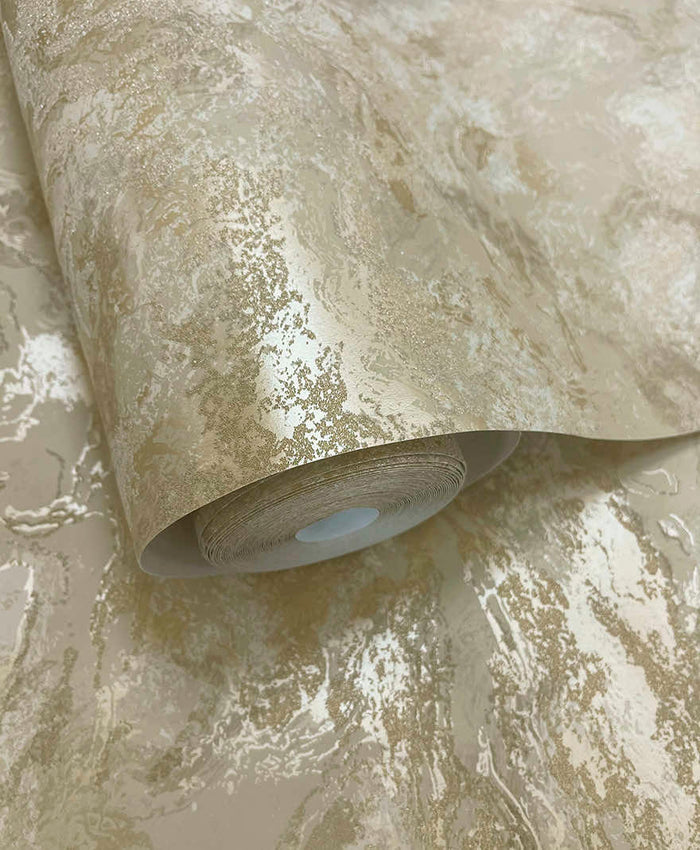 Calacatta Marble Bead Wallpaper - Beige