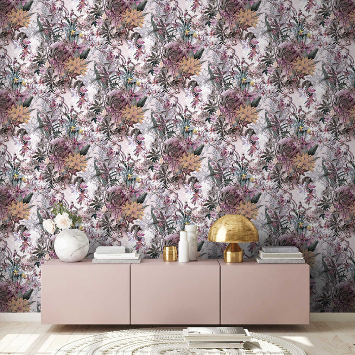 Calm Tropics – Floral Wallpaper – Muted Rose