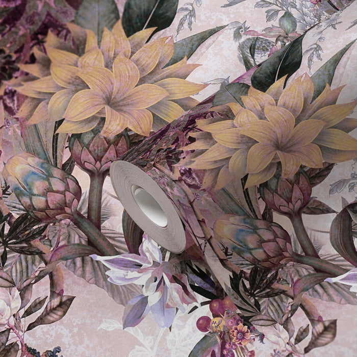 Calm Tropics – Floral Wallpaper – Muted Rose