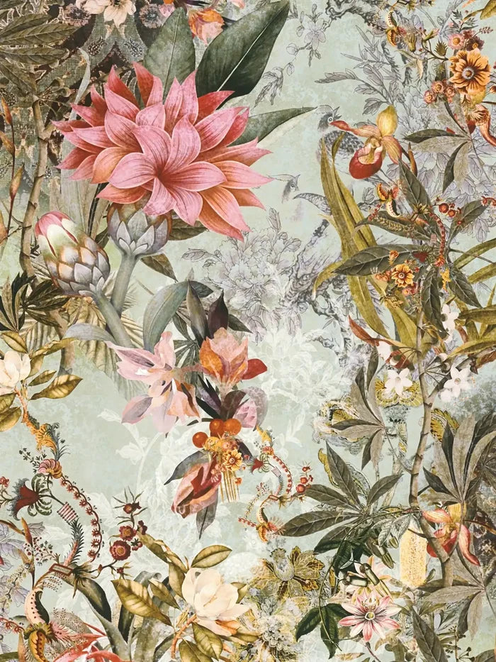 Calm Tropics – Floral Wallpaper – Teal