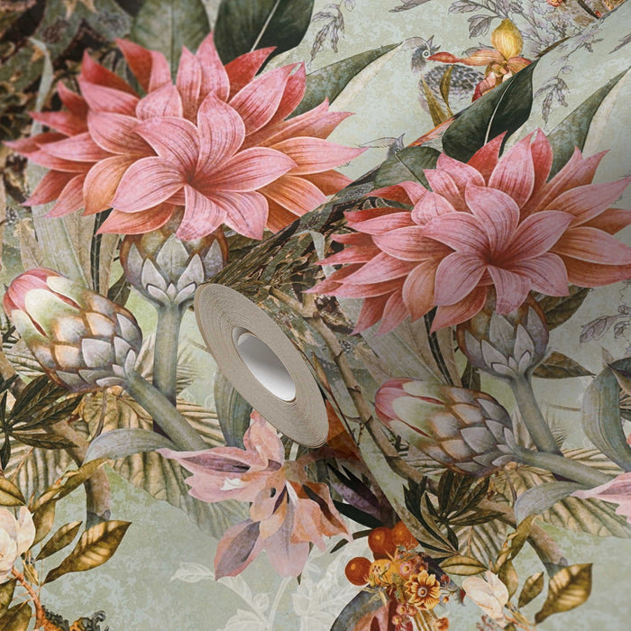 Calm Tropics – Floral Wallpaper – Teal