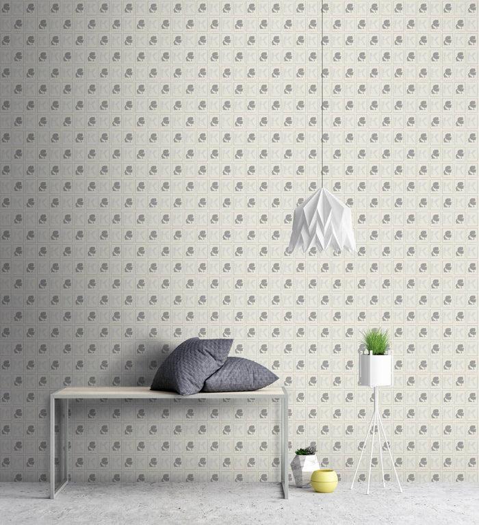Cameo Wallpaper Heavy Weight Wallpaper - Gray/Black
