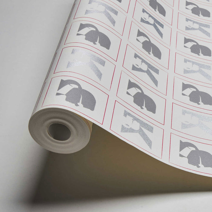 Cameo Wallpaper Heavy Weight Wallpaper - Gray/Red