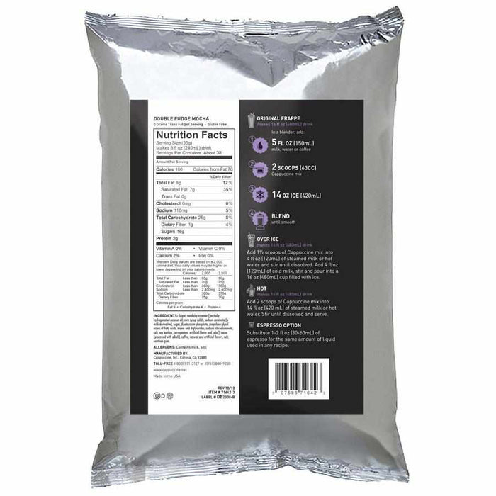 Cappuccine Double Fudge Mocha Frappe Mix (3 lbs)-Powdered Base-Cappuccine-Restaurant Supply Drop