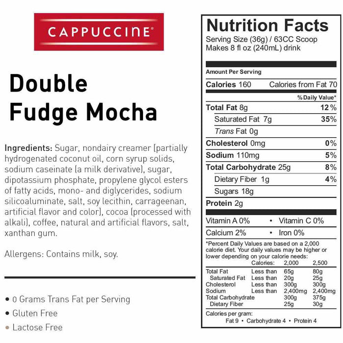 Cappuccine Double Fudge Mocha Frappe Mix (3 lbs)-Powdered Base-Cappuccine-Restaurant Supply Drop