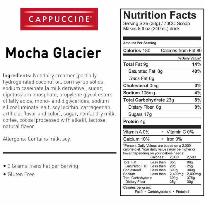 Cappuccine Mocha Glacier Frappe Mix (3 lbs)-Powdered Base-Cappuccine-Restaurant Supply Drop
