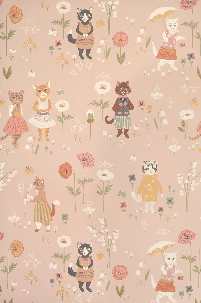 Catwalk Wallpaper - Soft Pink