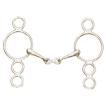 Centaur SS French Mouth 3-ring Gag Bit