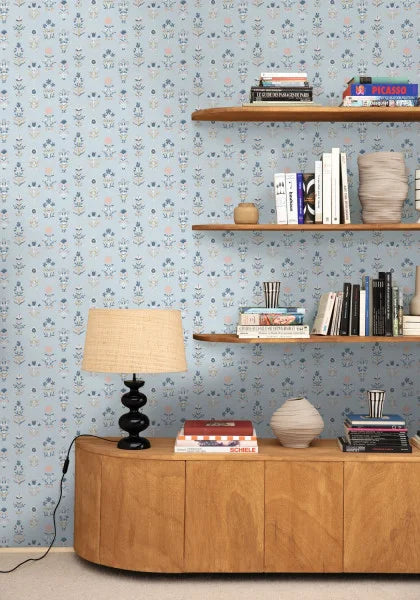 Charmes Wallpaper - Bleu Horizon - Discontinuing