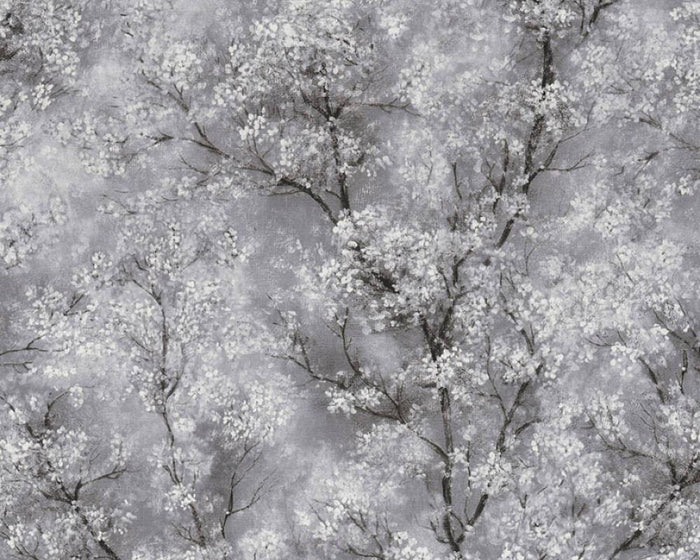 Cherry Blossoms Spring Wallpaper - Moody Grey