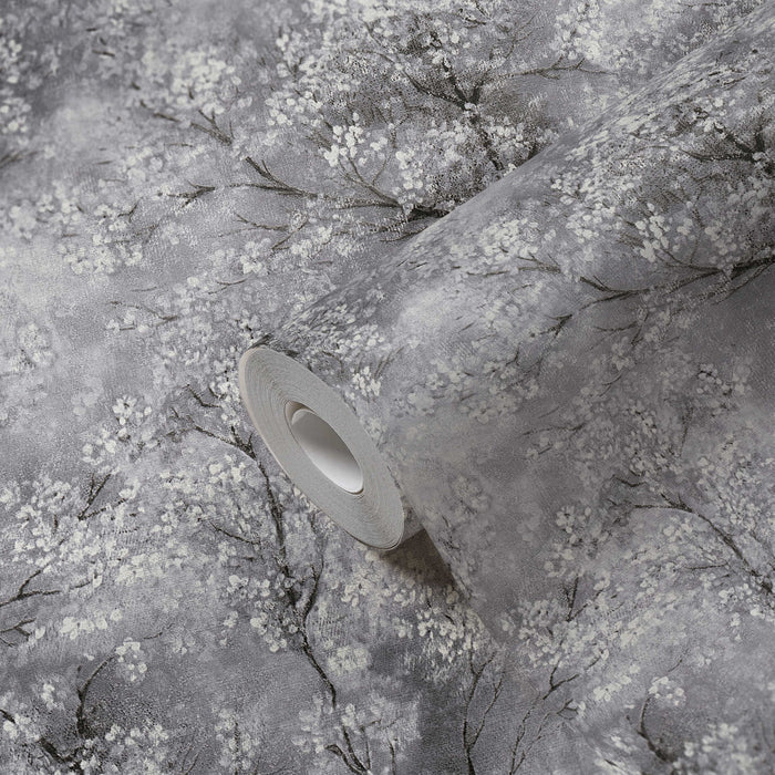 Cherry Blossoms Spring Wallpaper - Moody Grey