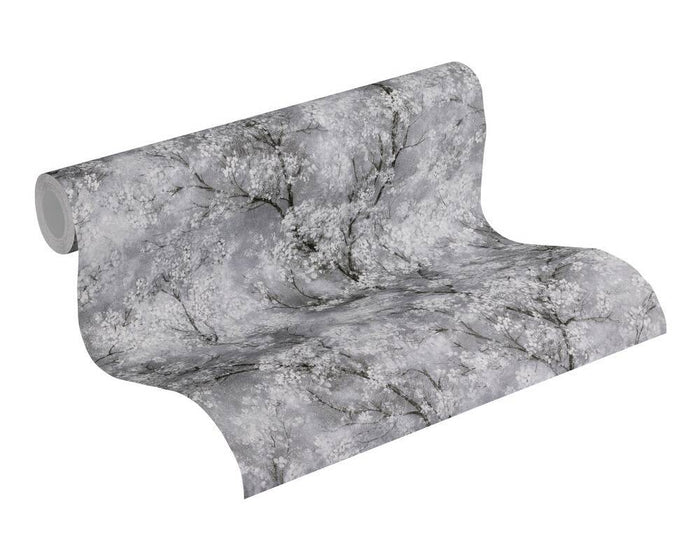 Cherry Blossoms Spring Wallpaper - Moody Grey