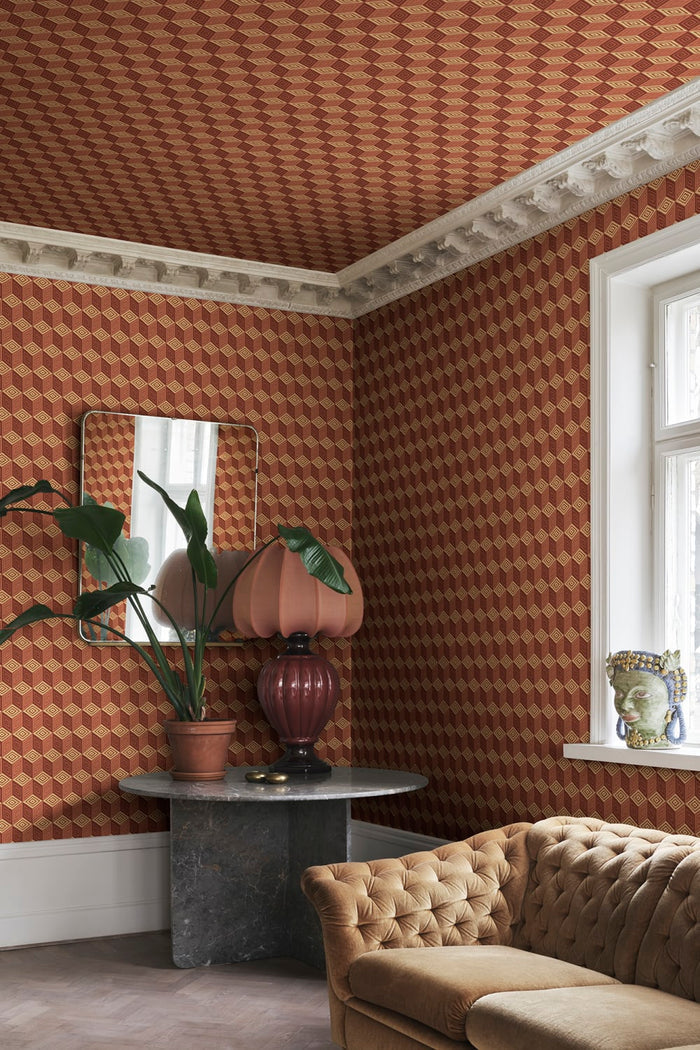 Chiara – Terracotta – custom sized wallpaper mural (per m²)