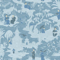 Chinese Toile Wallpaper - Ice Blue