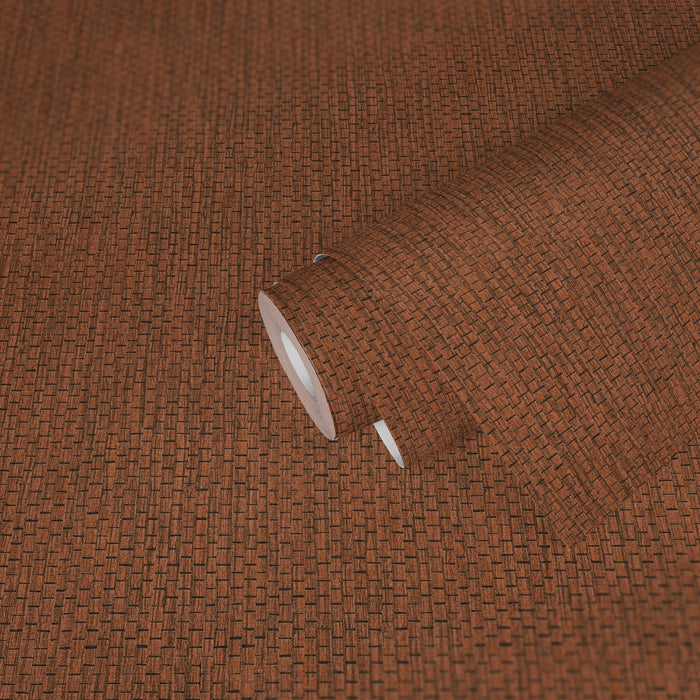 Chunky Weave Wallpaper - Burnt Orange