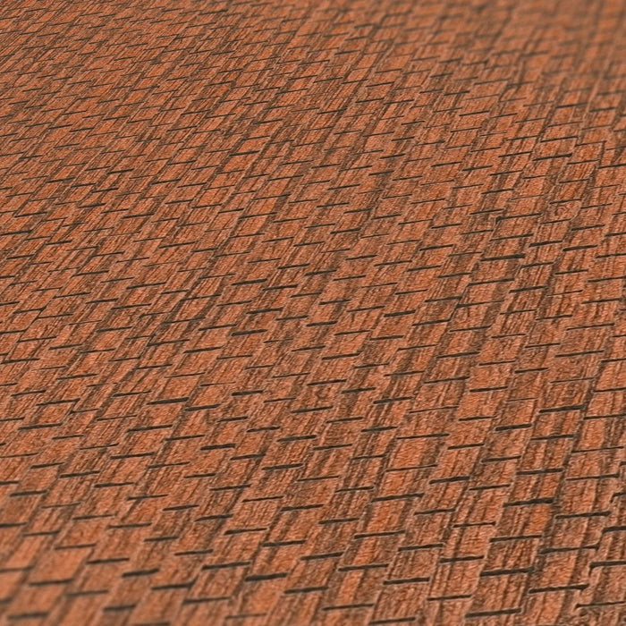 Chunky Weave Wallpaper - Burnt Orange