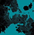 City Map Many Cities - Custom Sized Wallpaper Mural (per m2) - Auckland Resene Hullabaloo