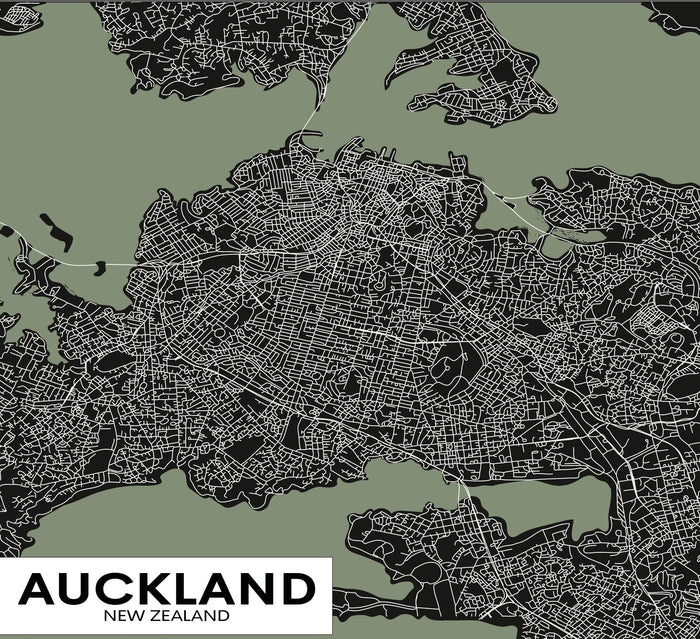 City Map Many Cities - Custom Sized Wallpaper Mural (per m2) - Auckland