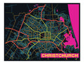 City Map Many Cities - Custom Sized Wallpaper Mural (per m2) - Christchurch Candy