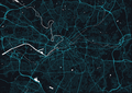 City Map Many Cities - Custom Sized Wallpaper Mural (per m2) - Manchester Night