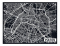 City Map Many Cities - Custom Sized Wallpaper Mural (per m2) - Paris Ebony