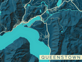 City Map Many Cities - Custom Sized Wallpaper Mural (per m2) - Queenstown