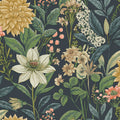Clematis – Trailing Floral Wallpaper – Navy