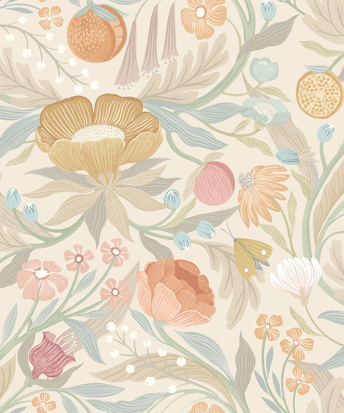 Clementine Wallpaper - Chalk & Parchment