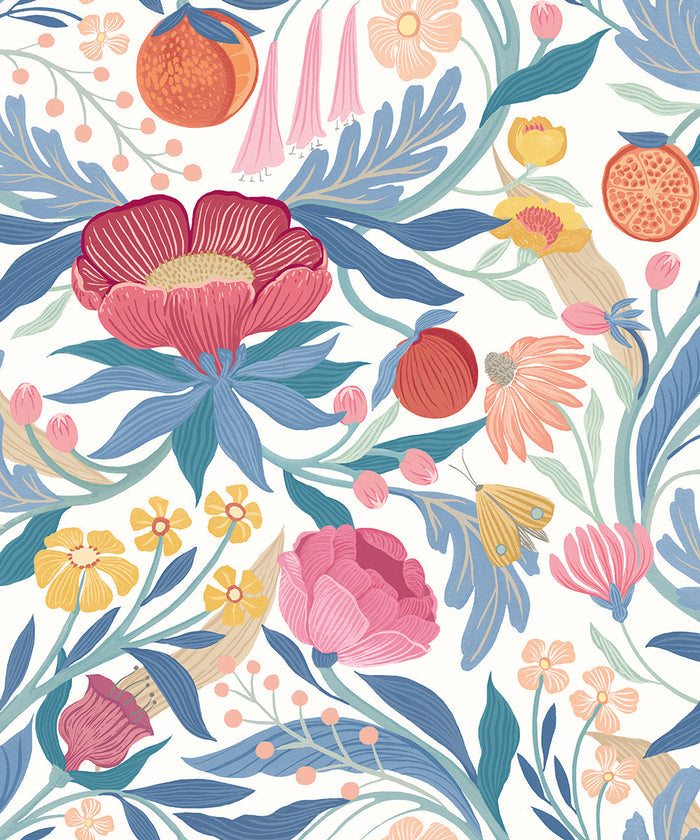 Clementine Wallpaper - Cornflower