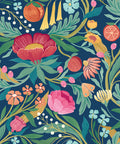 Clementine Wallpaper - Ink & Flamingo