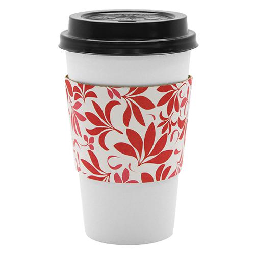 Coffee Sleeves - Traditional Cup Jackets - Fleur Red - 1,000 ct-Cup Accessories-Karat-Restaurant Supply Drop