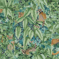 Comoros – Hidden Lemur Wallpaper – Aqua/Green