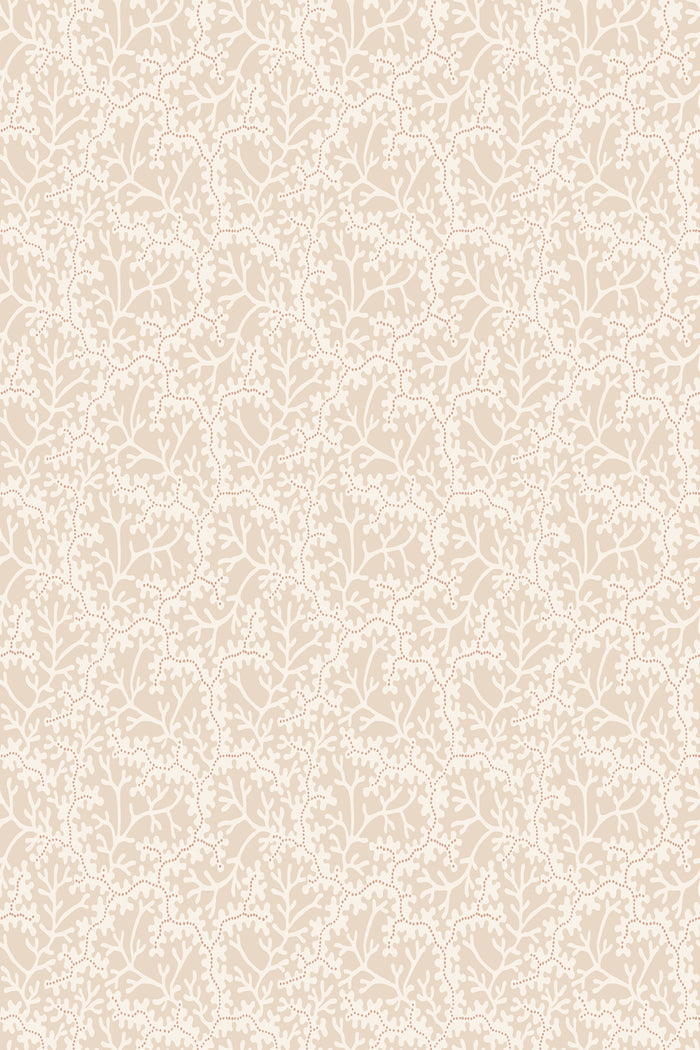 Coral wallpaper in Beige, flat pattern