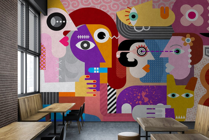 Couples - Custom Sized Wallpaper Mural (per m2)