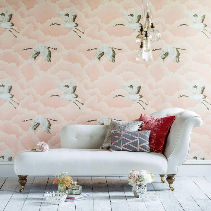 Cranes Wallpaper - Blush