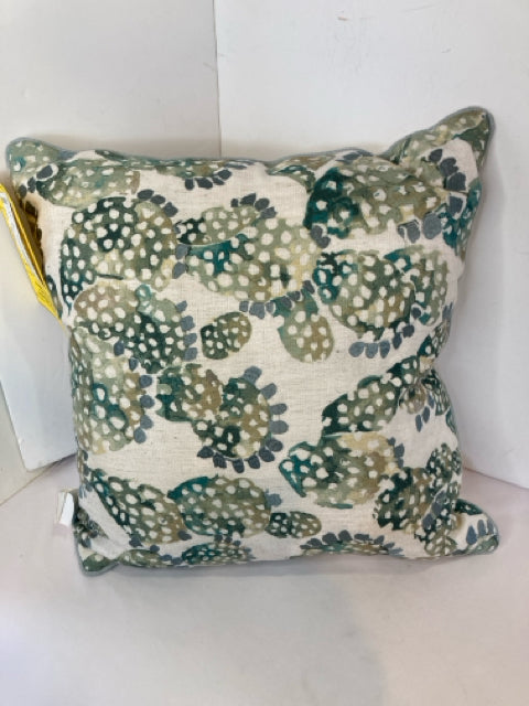 Cream/Blue Cotton Pillow