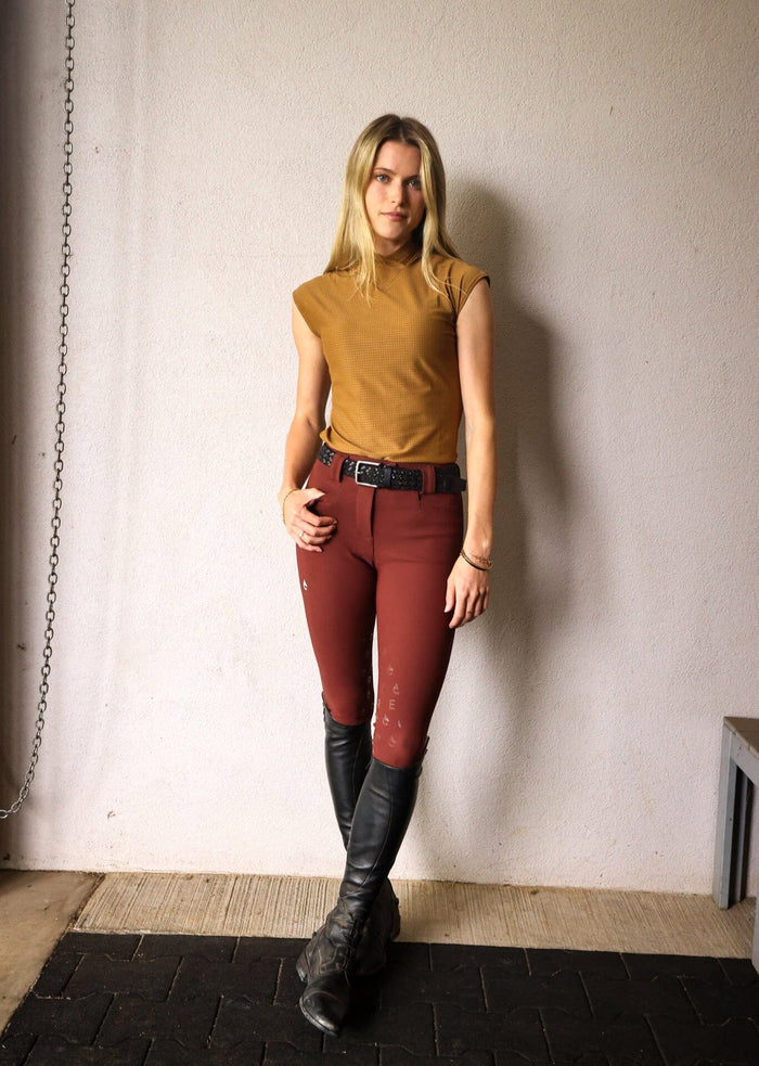 CRINIERE Chloe Lightweight Breeches | Burgundy / Rust - Equiluxe Tack