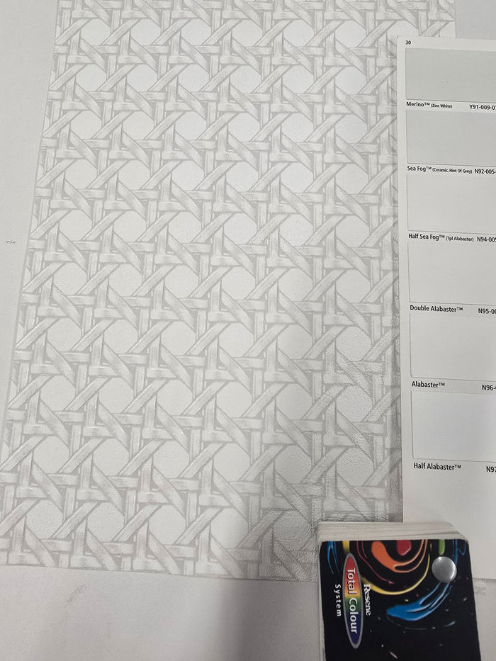 Cuba Paja Vinyl Wallpaper - Blanc White - Last 9 Rolls