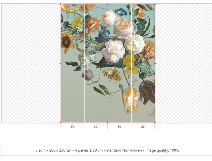 Cultive Large Scale Floral Mural Panel 250cm H x 200 W