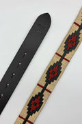 Custi Mikelo: Argentine Leather Belt Beige Red