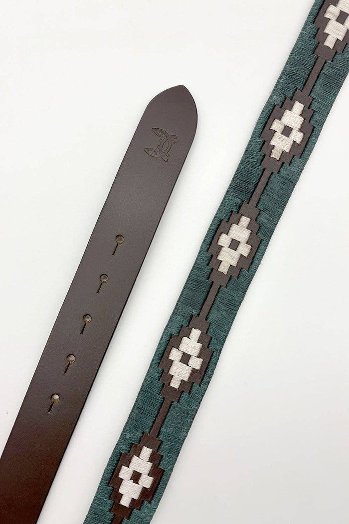 Custi Mikelo: Argentine leather belt Bottle White