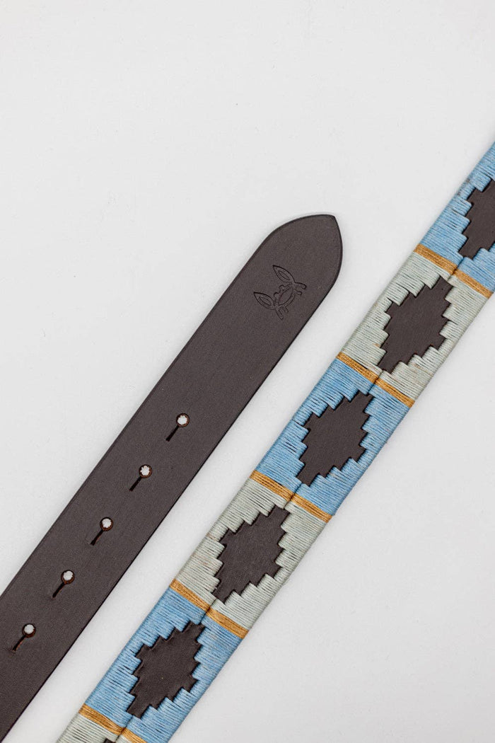 Custi Mikelo: Argentine leather belt Celeste
