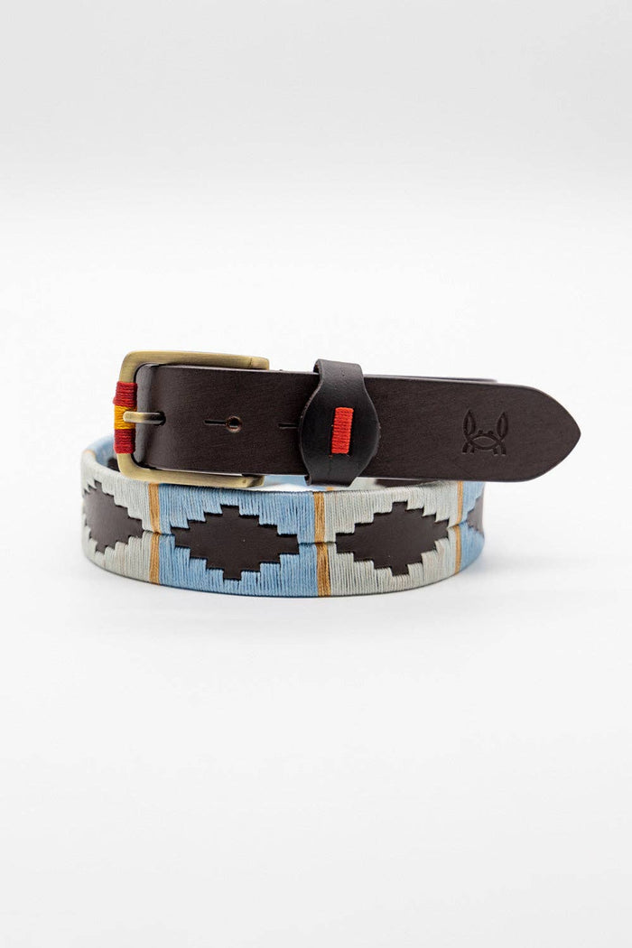 Custi Mikelo: Argentine leather belt Celeste