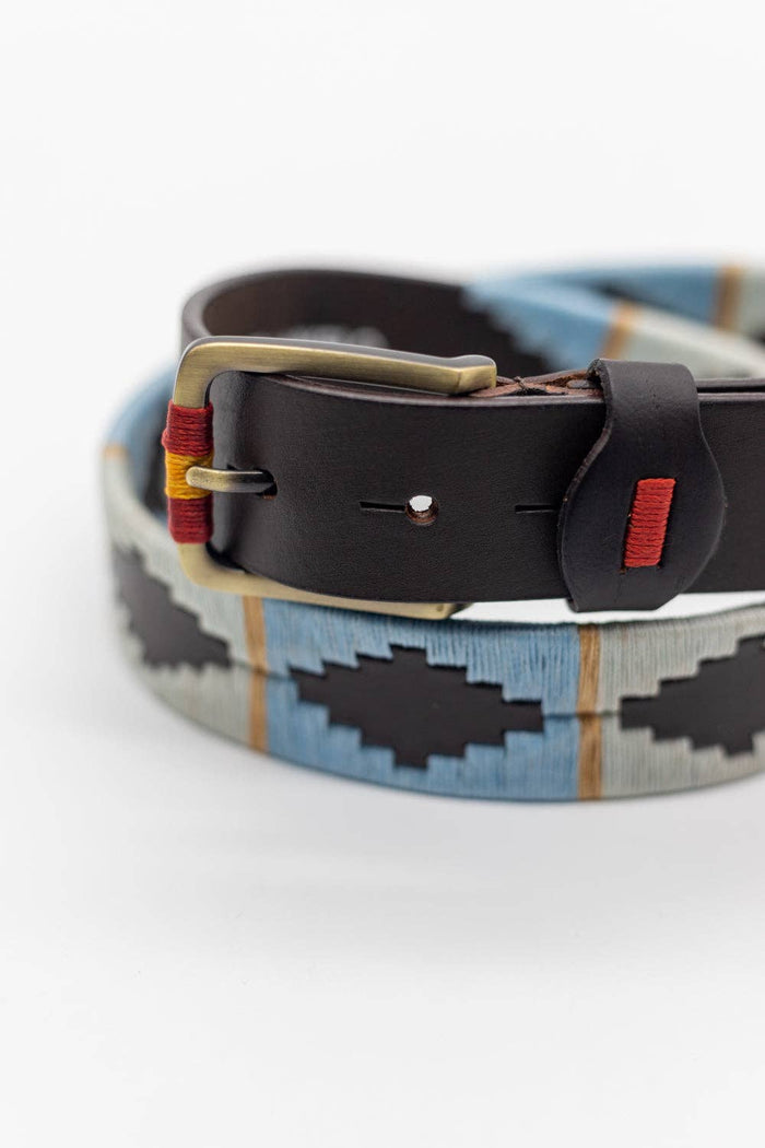 Custi Mikelo: Argentine leather belt Celeste